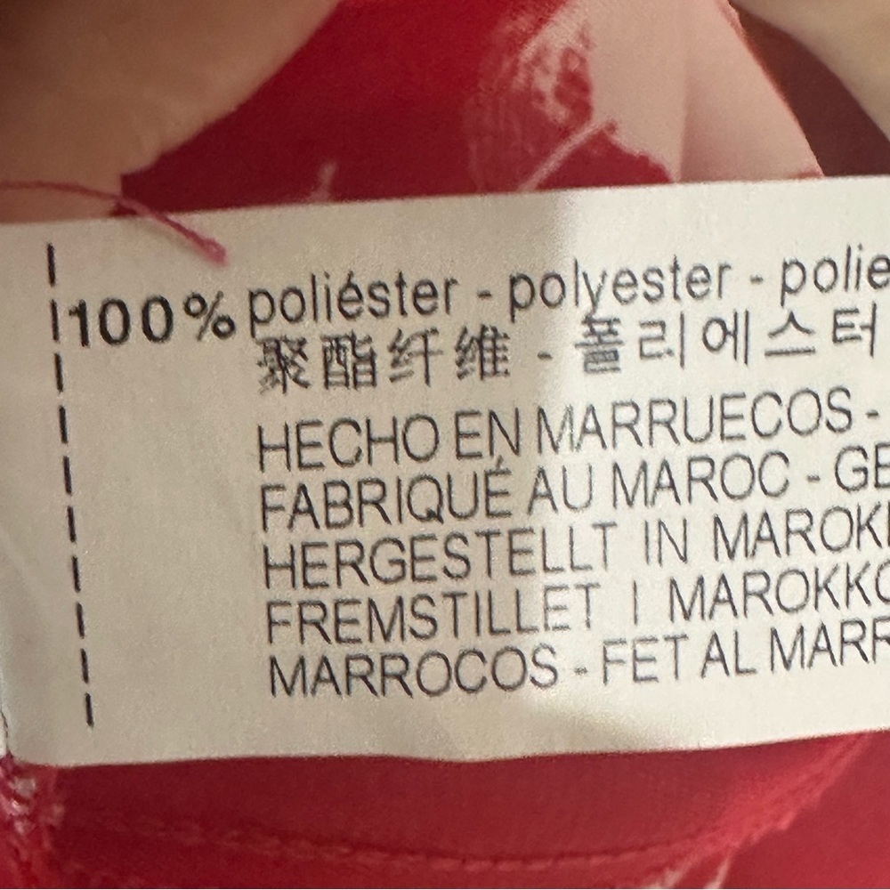 Zara Red Satin Floral Long Sleeve Dress - Picture 8 of 9